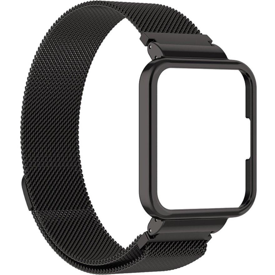 Milanese Bracelet Strap with Case for Xiaomi Redmi Watch 2 Lite, Black