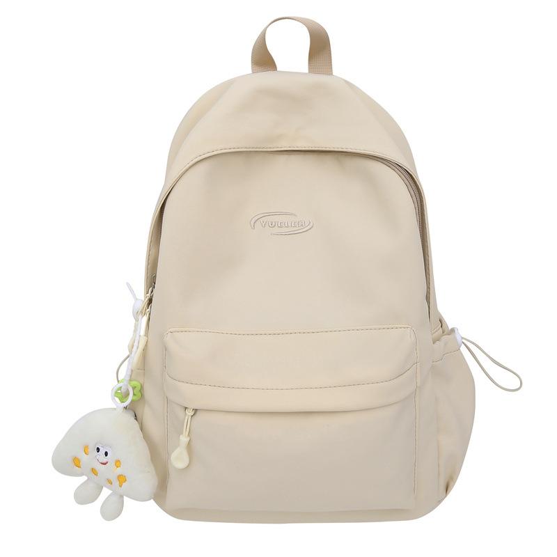 Student schoolbag Korean version solid color casual versatile backpack Japanese lightweight large-capacity campus class backpack