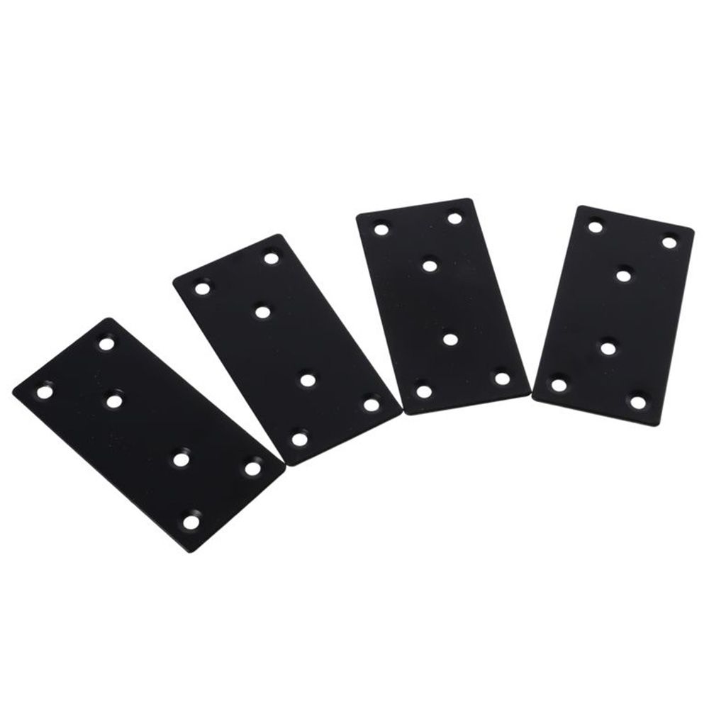4 Stück Glatte Oberfläche Schwarze Flache Reparaturplatte Edelstahl, Metall 100 x 50 mm Metallwinkel Befestigung Verbindungsplatte Schreibtisch