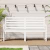 Garden Bench White 159.5 x 48 x 91.5 cm Solid Pine Wood