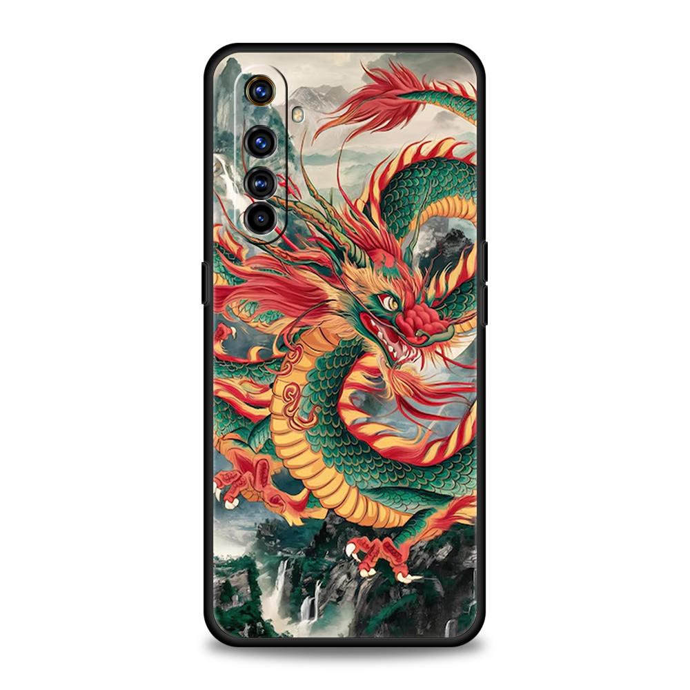 Illusory Color Chinese Dragon Soft TPU For Realme 12 11 10 9 Pro Plus GT2 GT3 GT5 7 8 Pro C21 C25 C35 Pro Shockproof Phone Case