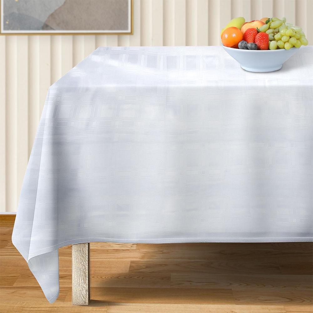 Tablecloth White Classic Traditional Decorative Ornate Stain-resistant 180x130cm