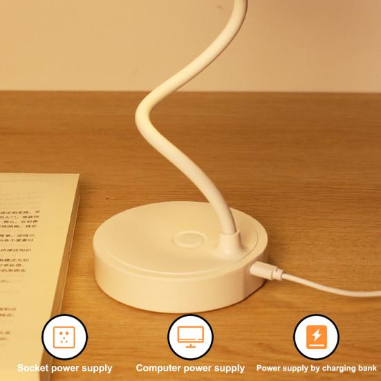 LED Night Light 3 Levels Dimmable Flicker Free Eye Protection USB Rechargeable Battery Powered Portable Touch Table Light