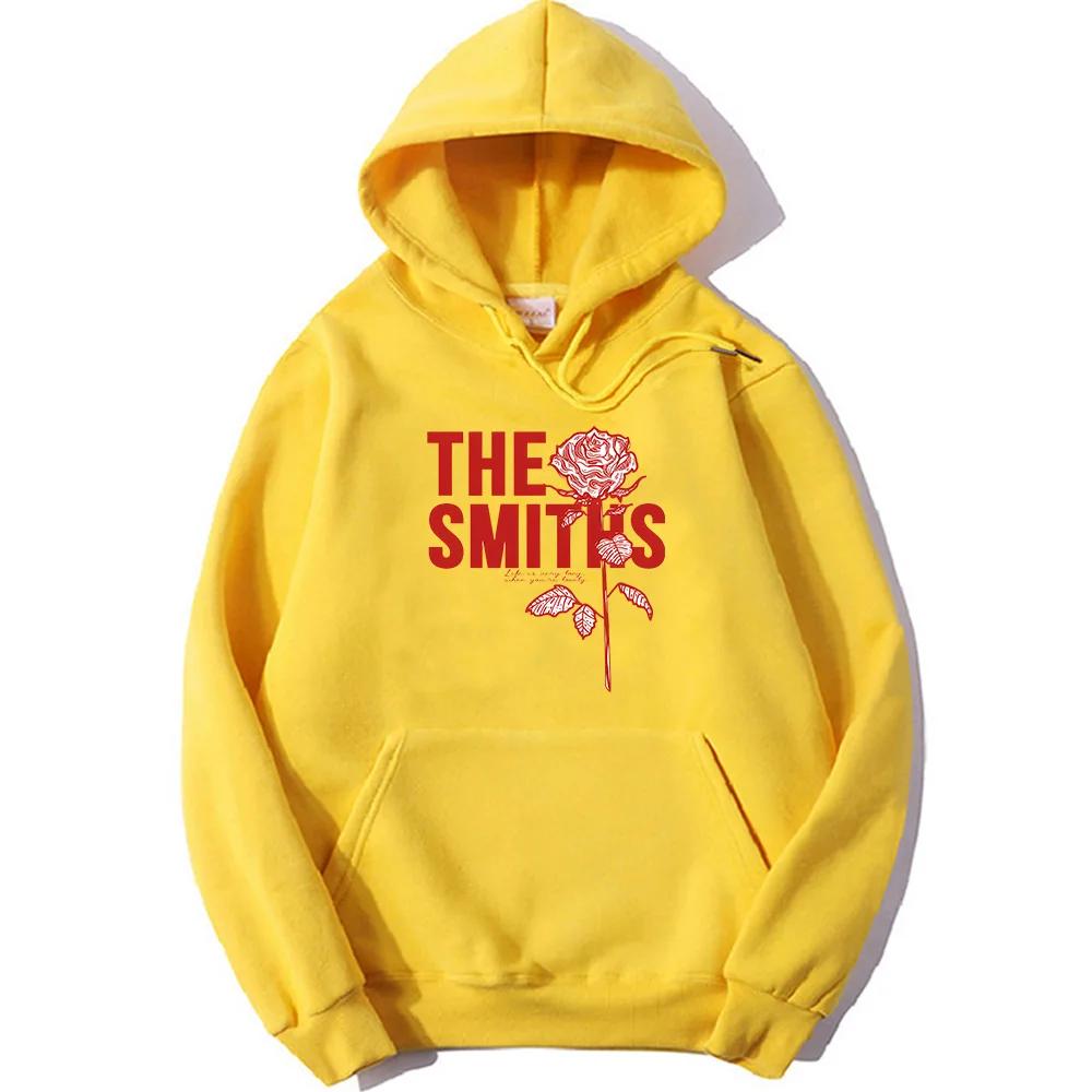 The Smiths Red Rose Print Hoodies Grunge Streetwear Pullovers Winter Women/Men Sweatshirts Casual Sudaderas Fleece Clothing