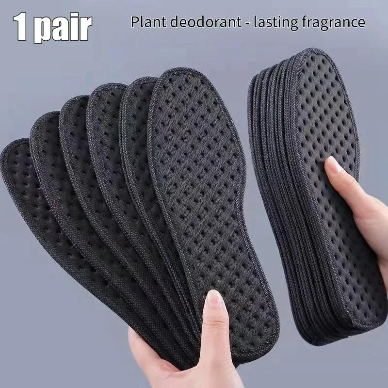 

Bamboo Charcoal Antibacterial Insoles for Shoes Plant Deodorant Running Sports Insole Feet Thickened Shock Absorbing Shoe Sole EU36-230mm чёрный