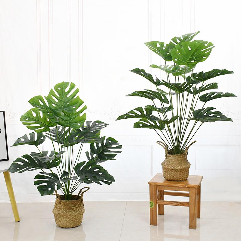 18/24 Fork Artificial Turtle Back Leaves High Grade Simulation of Fake Flowers Creative Simulation Plant Wall Potted without Flower Pot