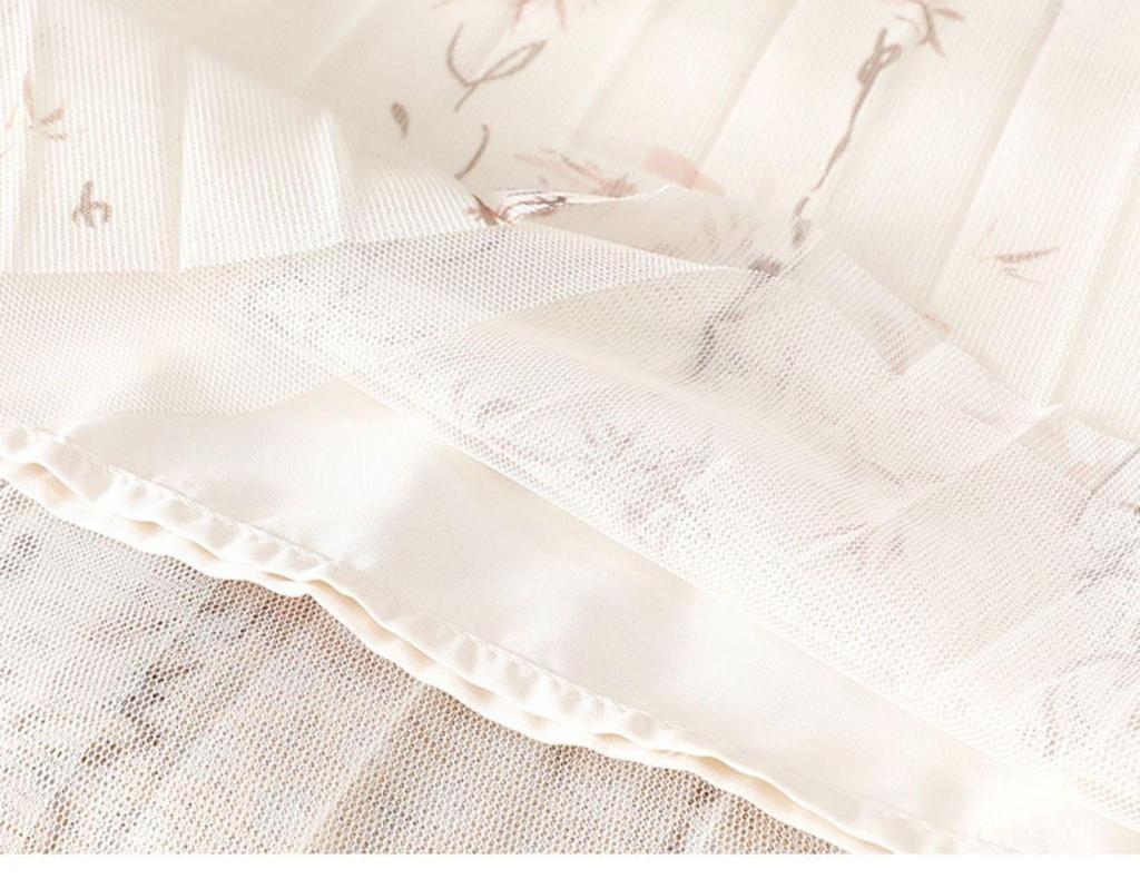 Elegant High-Waist Calligraphy Print Mid-Length Skirt