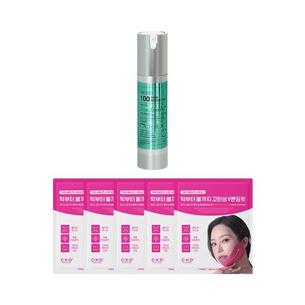 VTCOSMETICS PDRN Riddle Shot 100 Ampoule 50ml + CKD Collagen Chin V-Line Lifting Mask 5 Sheets