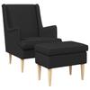 Armchair with Footstool 2 Pcs. Black Fabric