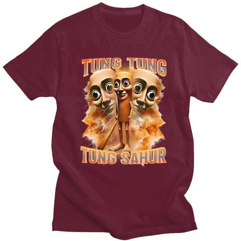 Tung Tung Tung Sahur Italian Brainrot T Shirt Unisex Women ShortSleeve Tshirts Summer Casual Graphic Tee Cotton Slim Fit Clothes