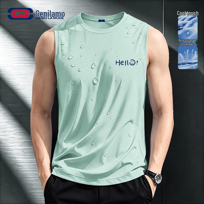 GENIOLAMODE Men s Quick-Dry Mesh Tank Top M