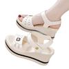 Medium heel comfortable shoes new summer flat bottom versatile fashion muffin soft bottom wedge heel summer sandals