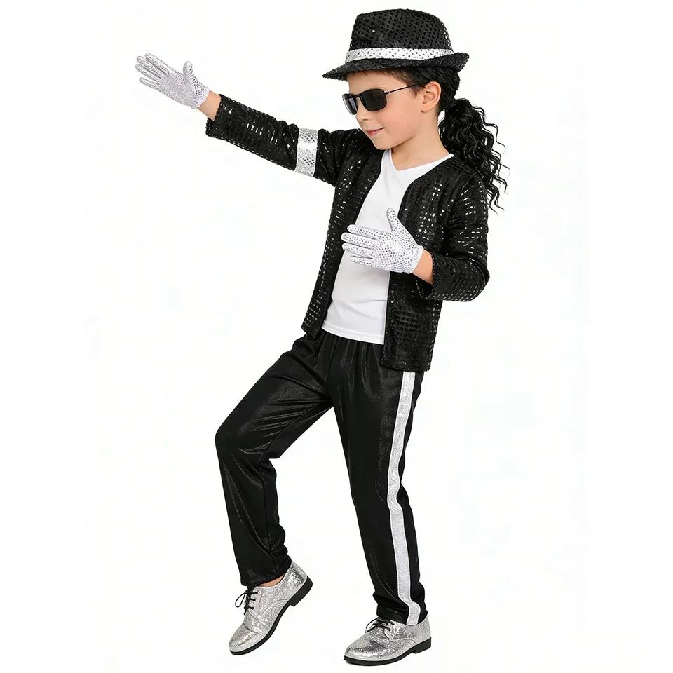 Michael Jackson KidsClothes Cosplay Birthday Party Dance Performance Children's Costume Pop Star Outfits