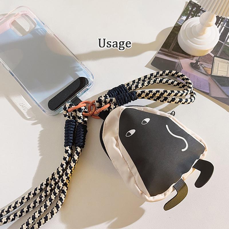 Tecknad Myntväska Telefonrem Söt Telefon Snodd Crossbody Anti-förlorad Telefonfodral Snodd Hänge