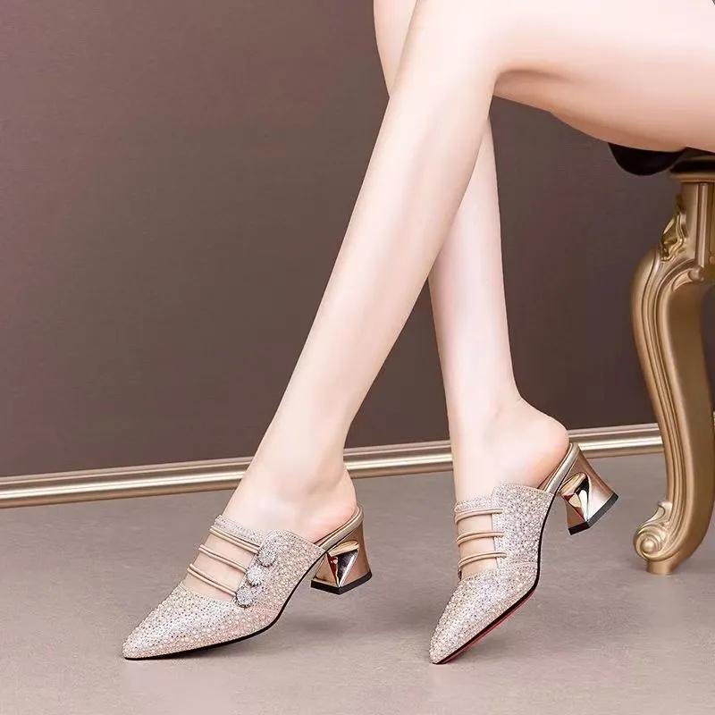 Women Fashion Sweet Light Weight Golden High Quality Glitter Shoes Lady Sexy Party Wedding Silver Heel Pumps Ba405