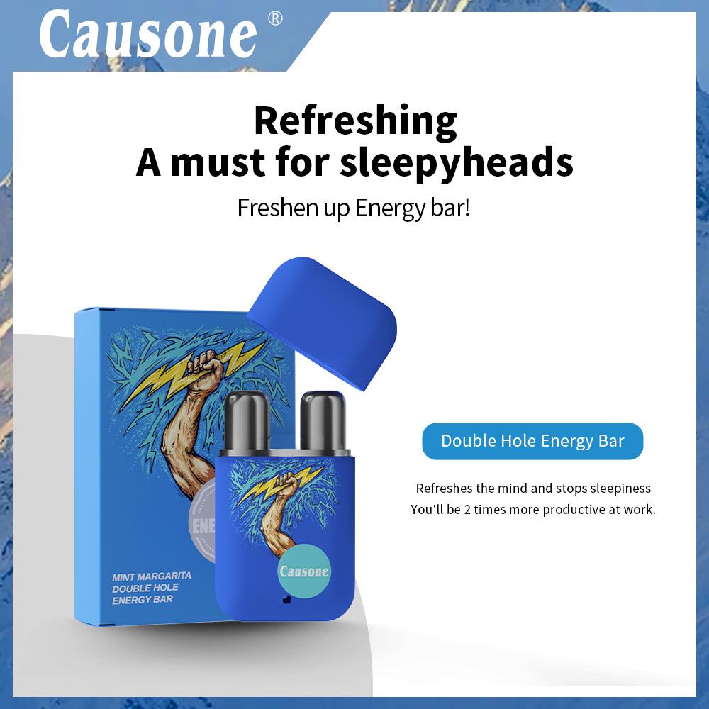 CAUSONE Energy Stick Dual-Hole Nasal Inhaler: Refreshing & Anti-Fatigue Formula In All-English Package