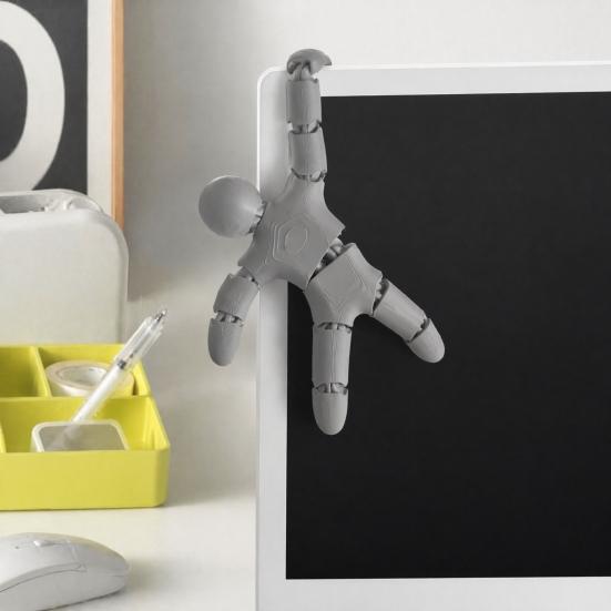 Small Robot Desk Toy 3D Printed Articulated Figure, Movable Joints Figurine, Compact Decompression Office Fidget for Kids Adults, Stress Relief
