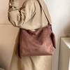 Suede Shoulder Tote Bag Women'S Light Luxury High-End Casual Messenger Handbag
