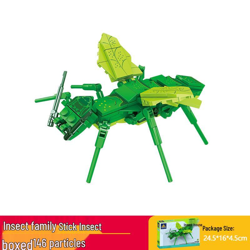 Kai Zhi Compatible Lego Insect Toy: Mantis Model Building Blocks for Kids, Educational Animal Jigsaw Puzzle Gift