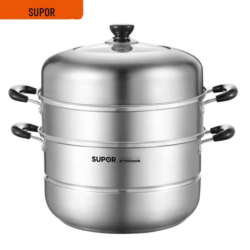 SUPOR 30cm 304 Stainless Steel Steamer Pot with Ladle