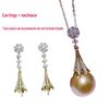 Elegant Pearl Stud and Zircon Tassel Necklace Set - DIY Fashion Jewelry