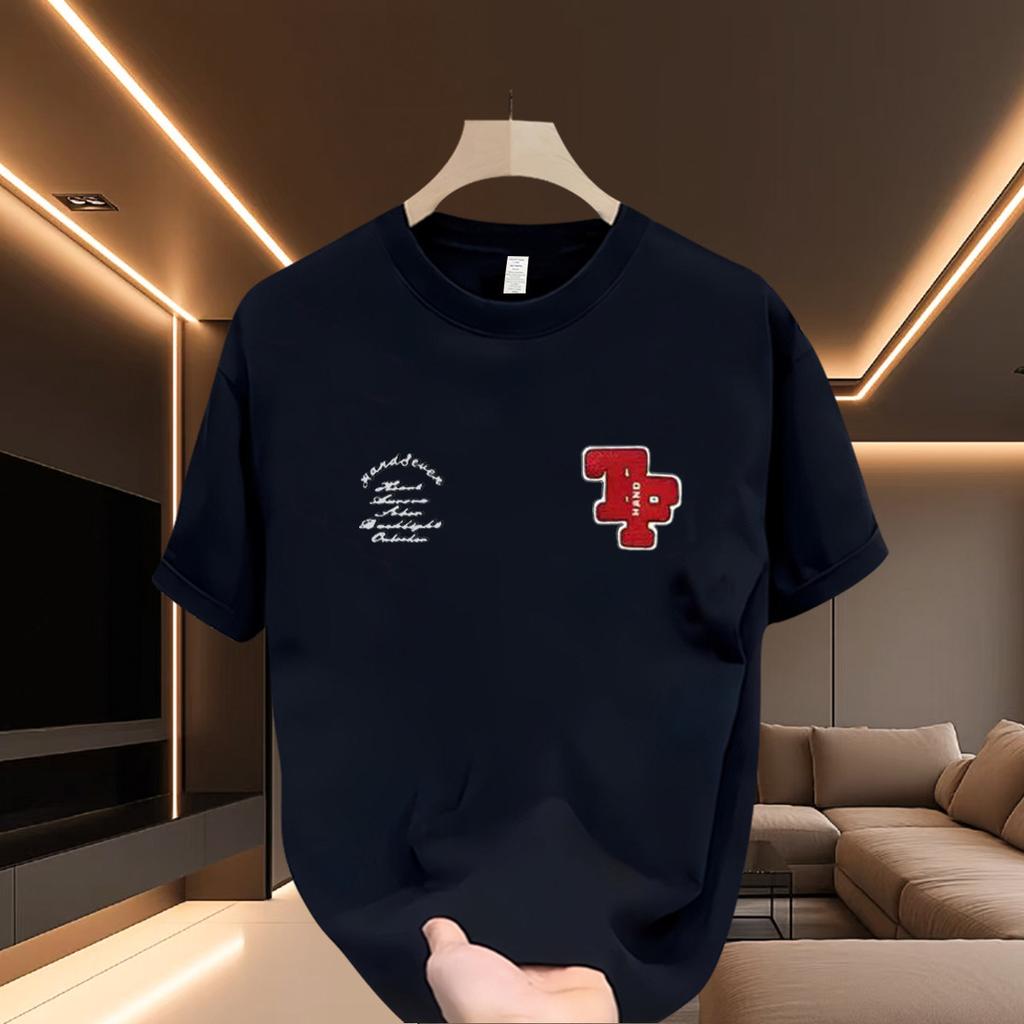 Fornecimento Exclusivo Transfronteiriço de Bons Produtos Camisetas de Manga Curta 100% Algodão para Meninos Marca Americana da Moda Camisetas de Meia-Manga Soltas Pesadas