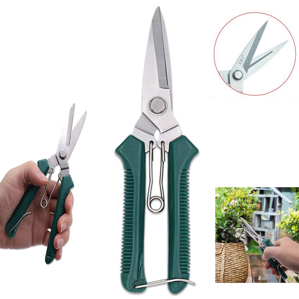 

Garden Straight Head Pruning Shears Stainless Steel Non Slip Handle Secateurs Handy Trimming Tool for Home Use Garden Tool зелёный