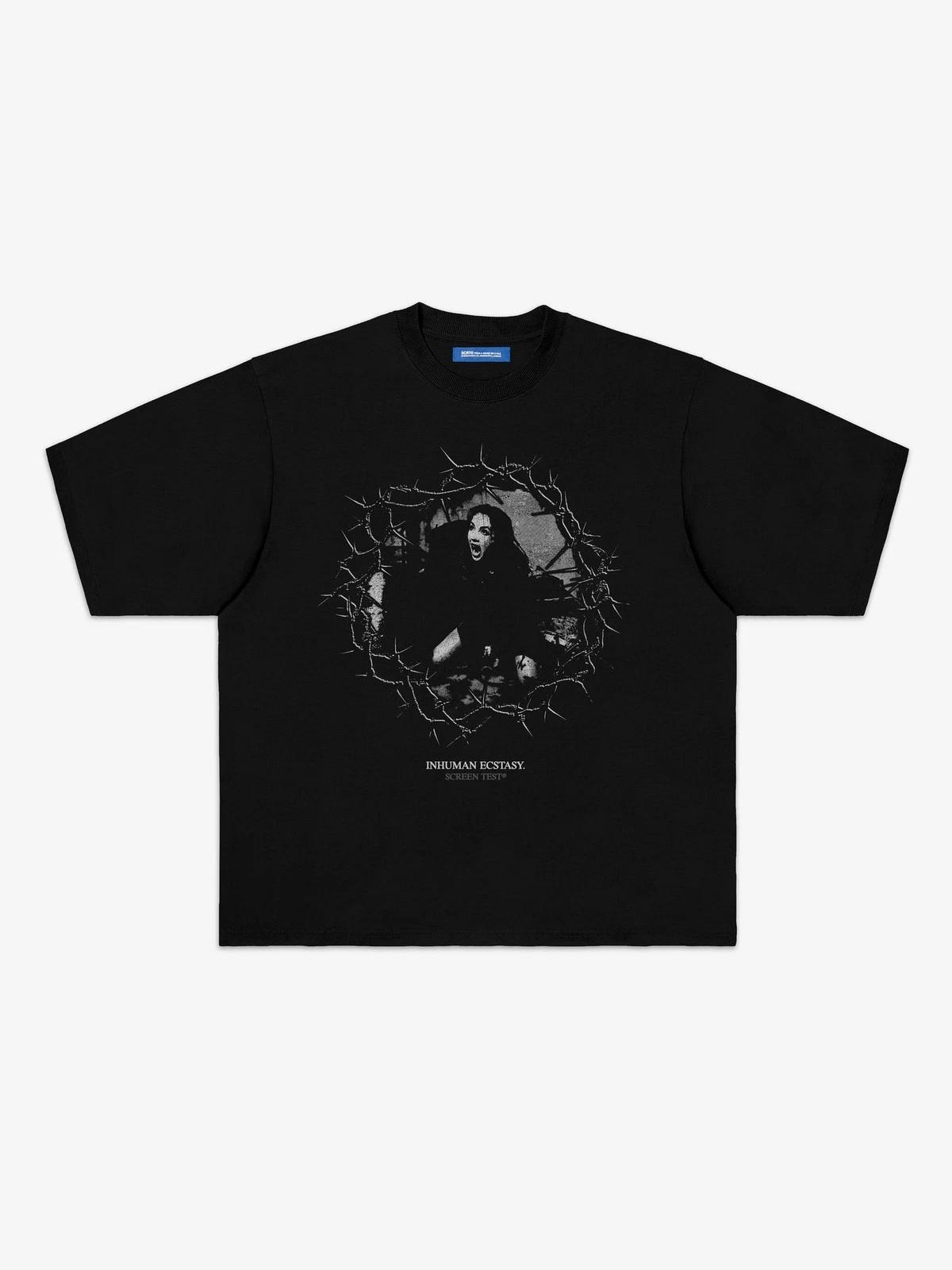 Inhuman Ecstasy T-Shirt - Black Street style, men s and women s cotton T-shirts XXXL
