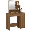 Makeup Table with LED Lights Brown Oak Effect 86.5 X 35 X 136 Cm