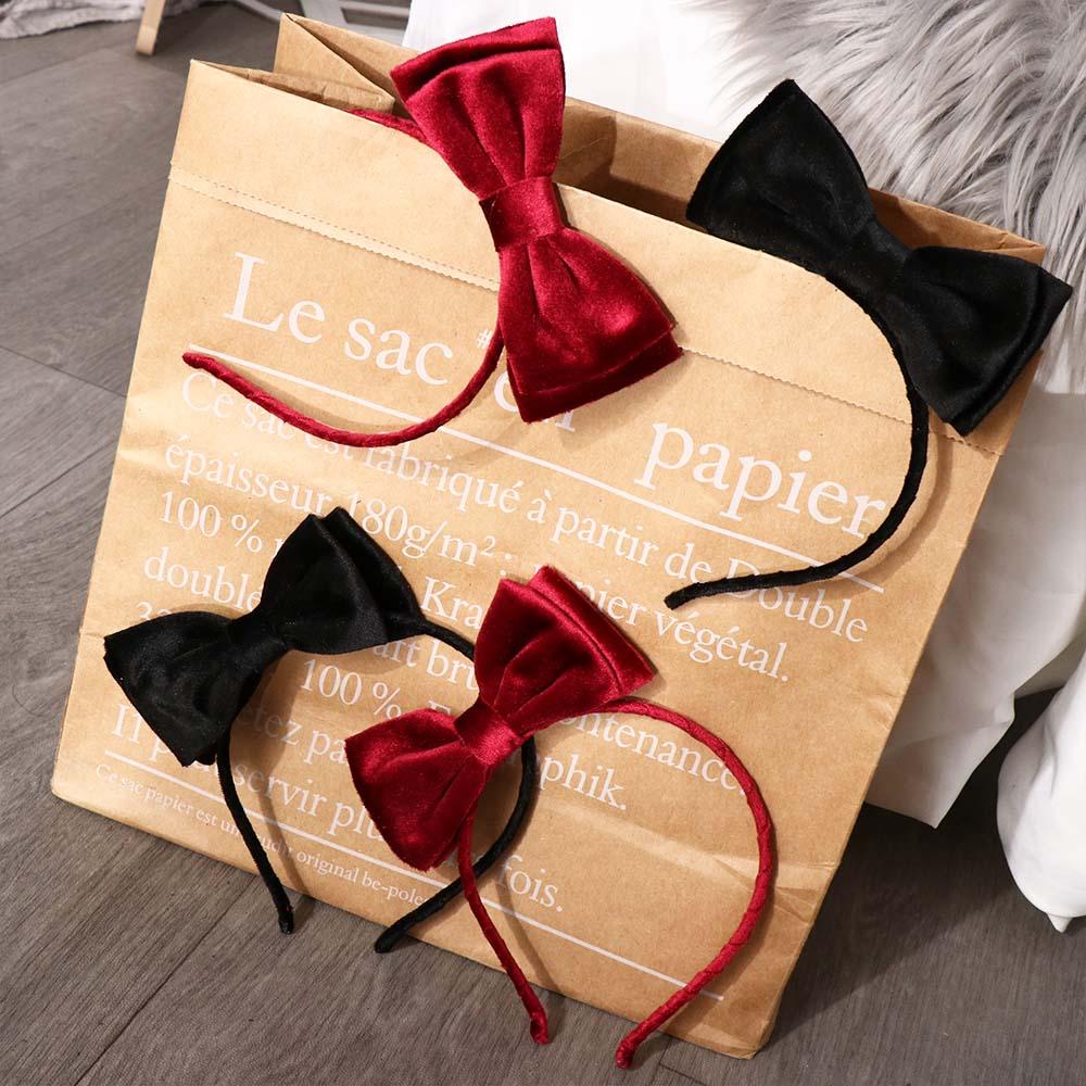 For Girls Non-slip Sweet Decoration Children Hair Band Velvet Bow Hair Band Princess Hair Hoop