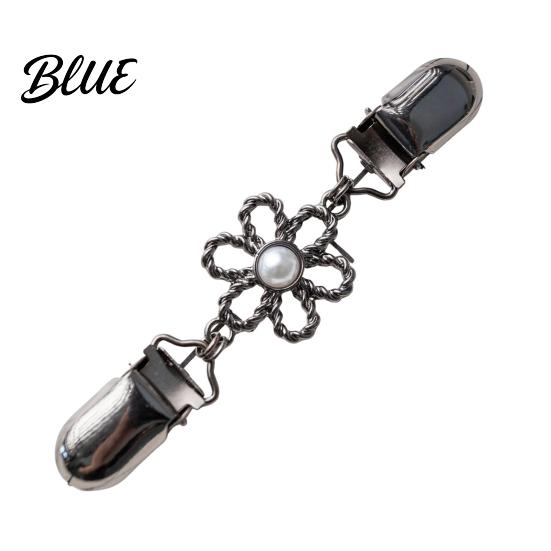 Clothing Fashion Clips Vintage Sweater for Women Girls, Retro Faux Pearl/Floral Cardigan Clips, Elegant Collar Dress Waist Alteration Clip Dresses