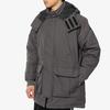 Adidas Solid Color Hooded Loose Mid-Length Down Jacket Men Outerwear Gray DM1940