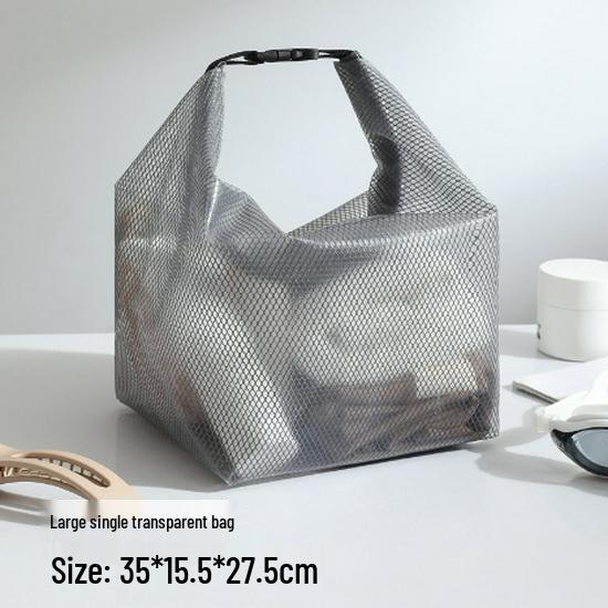 Large Capacity Mesh Beach Tote Bag for Outdoor Use