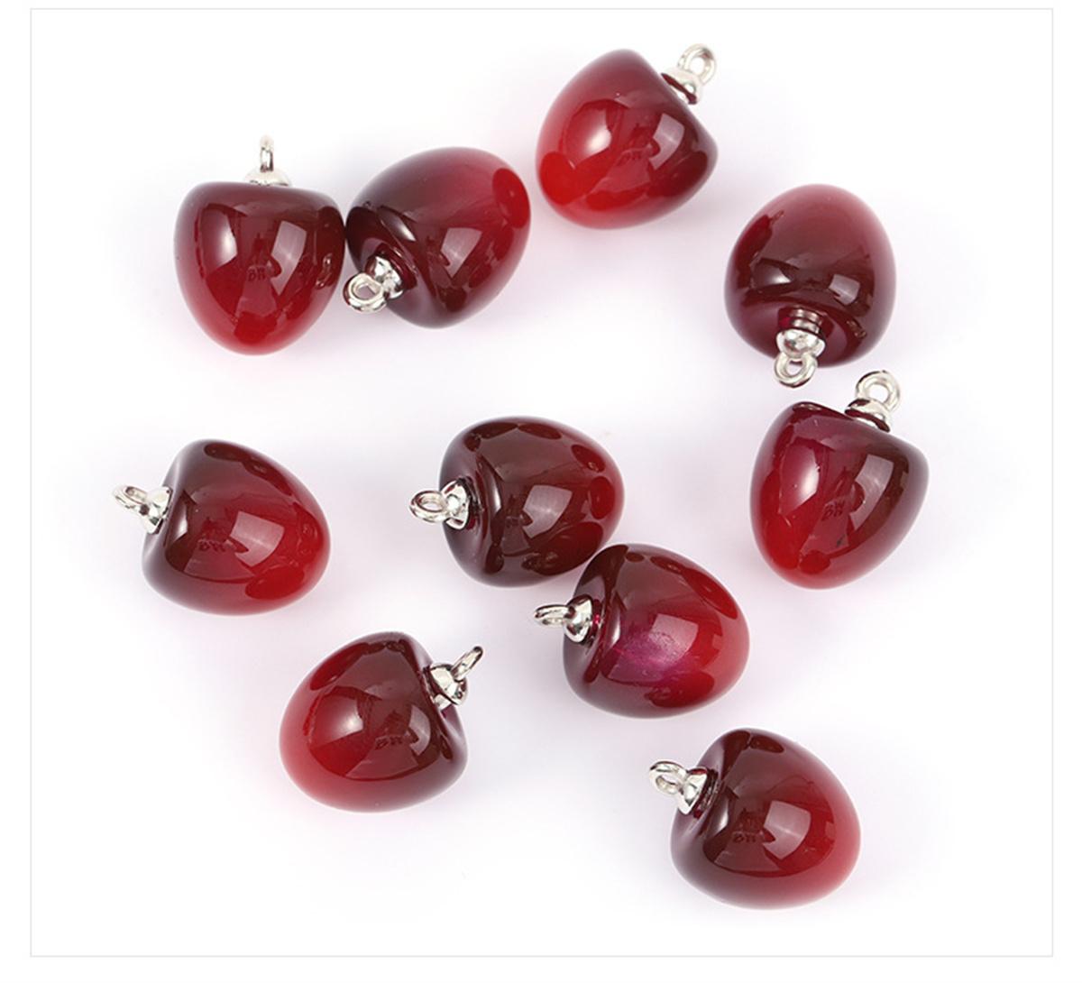 

SG05 5pcs/lot Acrylic Simulation Cherry Cute Fruits Pendants Simulation Earring Necklace Bracelet Diy Jewelry Trend Accessory 5Pcs