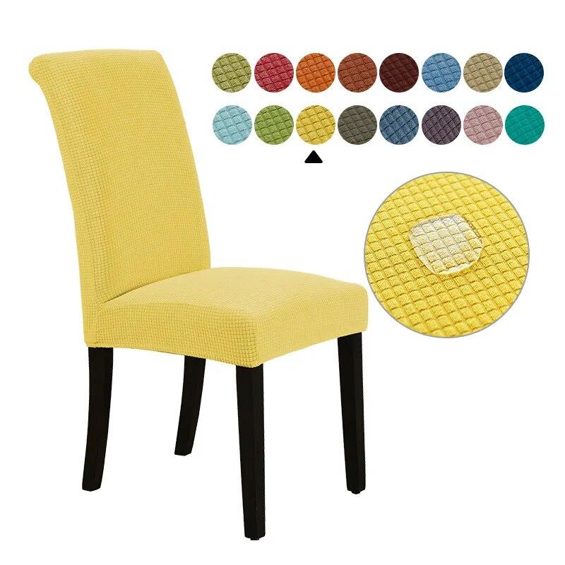 

Водонепроницаемый жаккардовый чехол на стул, обеденные чехлы на сиденья для отеля, кухни, свадебного декора, однотонные чехлы для дома, новинка 1pcs