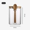 Airtight High Borosilicate Glass Jar with Spoon for Kitchen Storage: Perfect for Grains, Dried Fruits, and Coffee Beans