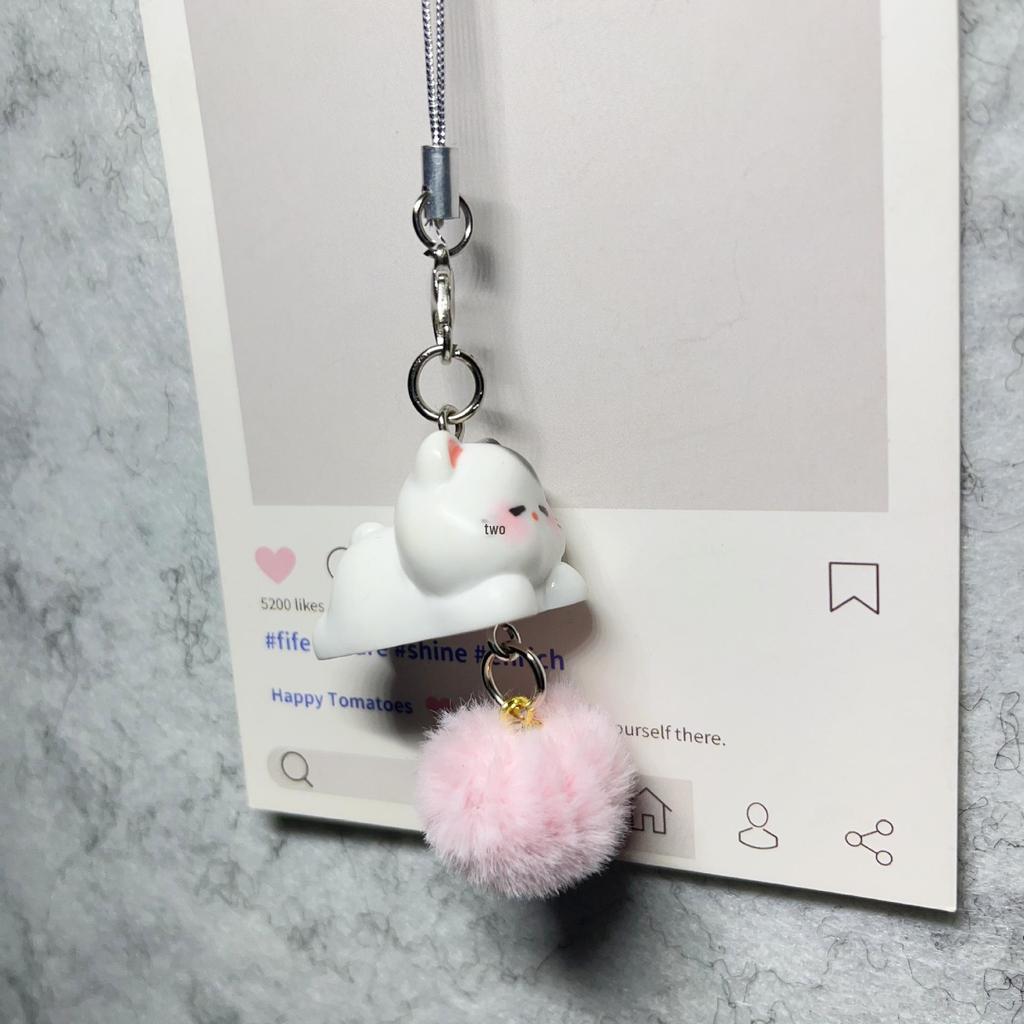 3D Cartoon Kitten Phone Charm, Cute Resin Keychain, Student Bag Pendant, Couple or Best Friend Gift