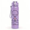 1PC Meditation Stick Figure Line Art 750ml Color Plastic Sports Water Bottle Leakproof Flip Straw Lid Suitable for Sports Office Home Use