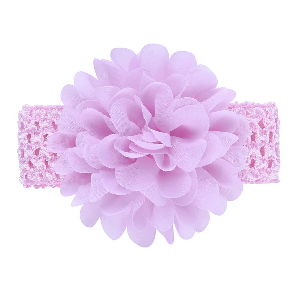 1Pieces Baby Girls Headbands Chiffon Big Flower Soft Strecth Hair Band Hair Accessories for Baby Girls Newborns Infants Toddlers