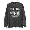 La T-shirt Autunnale Bend Sinister Rock Alternativo Post Punk Band Cotone Lavato Stile Retrò Maniche Lunghe Corte Camicia Casual