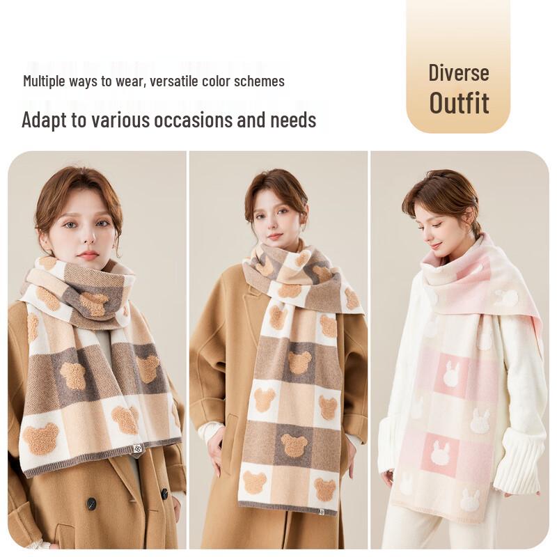 JIUMU Women's Pure Wool Scarf and Shawl