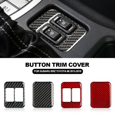 Car Modification Carbon Fiber Seat Heating Button Car Stickers Trim Cover for Subaru BRZ Toyota 86 2013-2019 Car Accessories