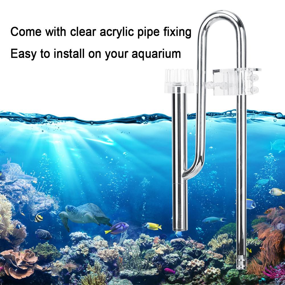 Stainless Steel Aquarium Plant In Out Oil film Skimmer Filter Pipe(12Celsius16 mm)