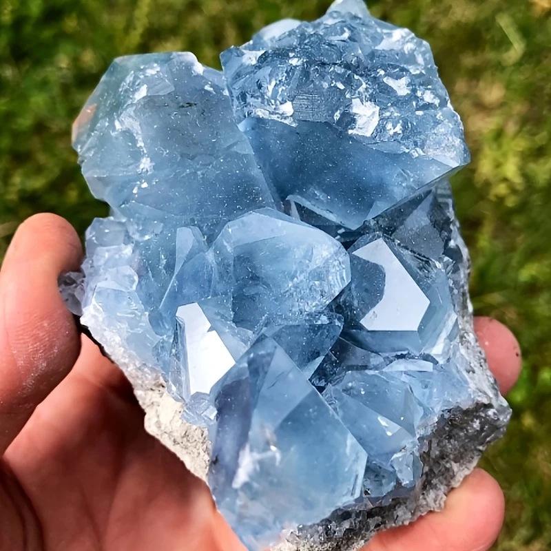 Natural Blue Kyanite Crystal Cluster Celestite Raw Stone Home Decor Ornament Specimen