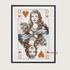 Vintage Poker Ace of Hearts Playing Cards Canvas Painting Queen And King Wall Art Pictures Room Home Club Bar Pub Decor Unframed