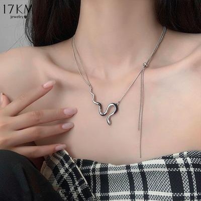 Simple Style Sparkling Snake Pendant Necklaces for Woman  Fashion Clavicle Chain Ladies Birthday Jewelry Gift