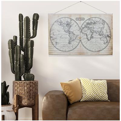 [A1782] - Textile Canvas 'World Map' - 110x94 Cm