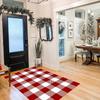 Weihnachts Karierter Outdoor Teppich, Waschbar und Rutschfest, Veranda Teppich Fußmatte, Festliche Heimdekoration