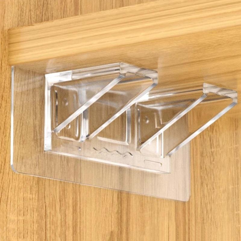 Shelf Support Adhesive Pegs Closet Partition Bracket Cabinet Support Clips Wall Hangers Sticker for Kitchen Bathroom