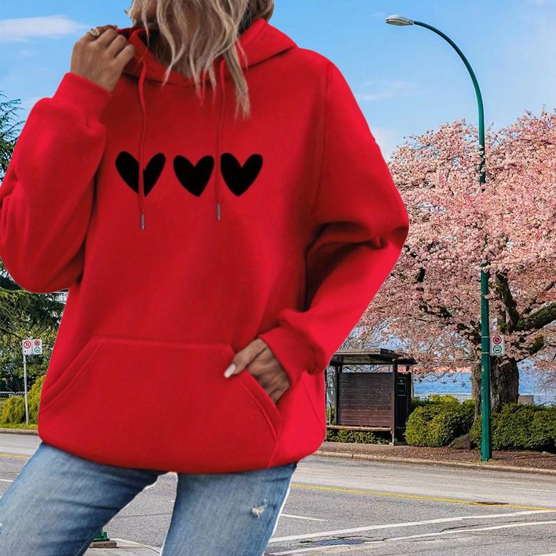 

Женские свободные толстовки с принтом A Row of Love, блузки, толстовки, повседневные свитера с длинным рукавом 8XL красный